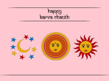 Hindu Festivali elementlerinin çizimi Karva Chauth arkaplan