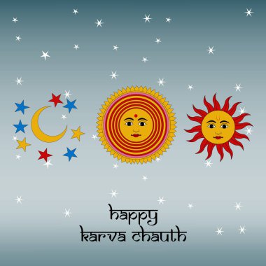 Hindu Festivali elementlerinin çizimi Karva Chauth arkaplan