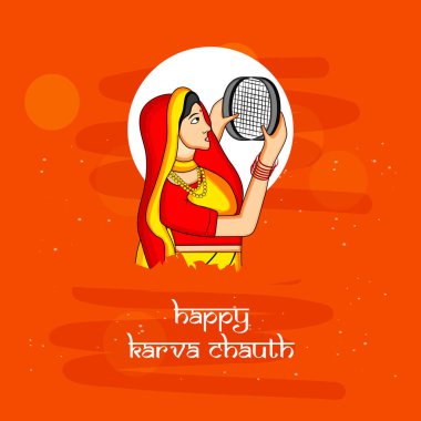 Hindu Festivali elementlerinin çizimi Karva Chauth arkaplan