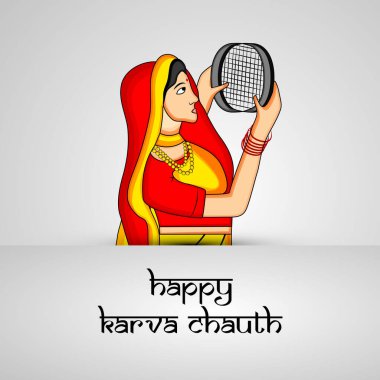Hindu Festivali elementlerinin çizimi Karva Chauth arkaplan