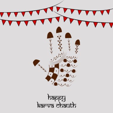 Hindu Festivali elementlerinin çizimi Karva Chauth arkaplan