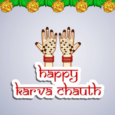 Hindu Festivali elementlerinin çizimi Karva Chauth arkaplan