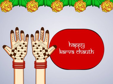 Hindu Festivali elementlerinin çizimi Karva Chauth arkaplan