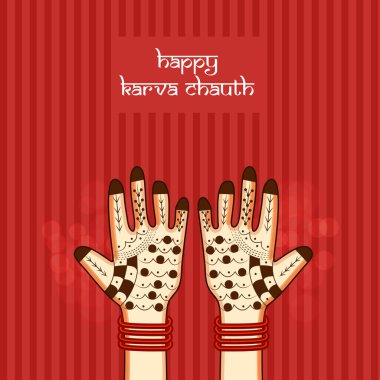 Hindu Festivali elementlerinin çizimi Karva Chauth arkaplan