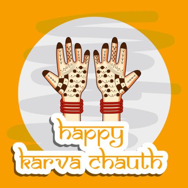 Hindu Festivali elementlerinin çizimi Karva Chauth arkaplan