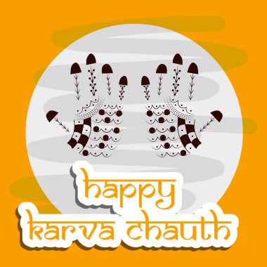 Hindu Festivali elementlerinin çizimi Karva Chauth arkaplan
