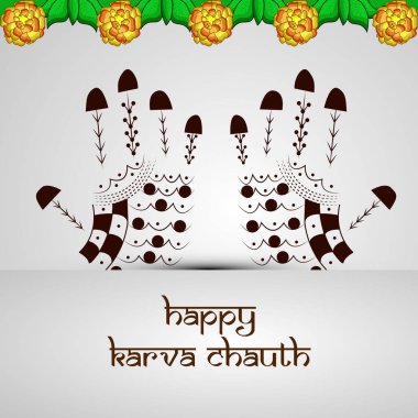 Hindu Festivali elementlerinin çizimi Karva Chauth arkaplan