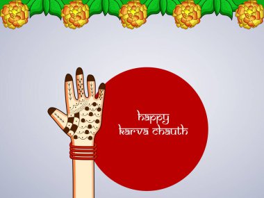 Hindu Festivali elementlerinin çizimi Karva Chauth arkaplan