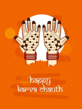 Hindu Festivali elementlerinin çizimi Karva Chauth arkaplan