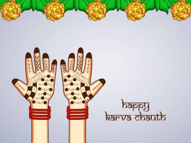 Hindu Festivali elementlerinin çizimi Karva Chauth arkaplan