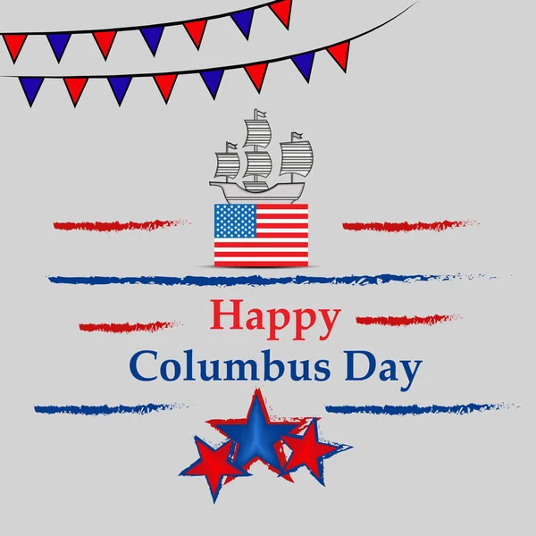 Illustration Von Elementen Des Columbus Day Hintergrund — Stockvektor