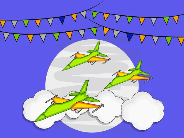 Illustration Éléments Journée Aviation Indienne Contexte — Image vectorielle