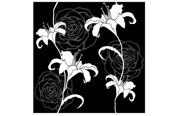 Motif Vintage Floral Printemps Sans Couture — Image vectorielle