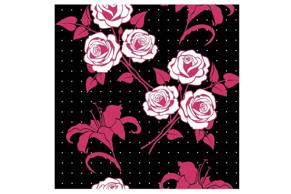 Motif Vintage Floral Printemps Sans Couture — Image vectorielle