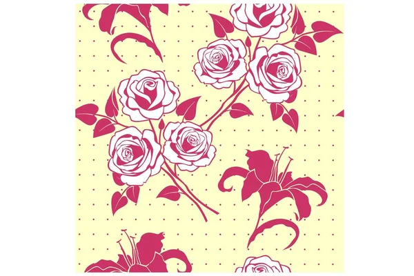 Motif Vintage Floral Printemps Sans Couture — Image vectorielle