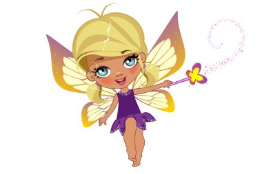 Beyaz bir arka plan üzerinde izole bir güzel peri