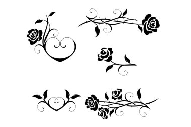 vintage elemanları ile gül çiçek