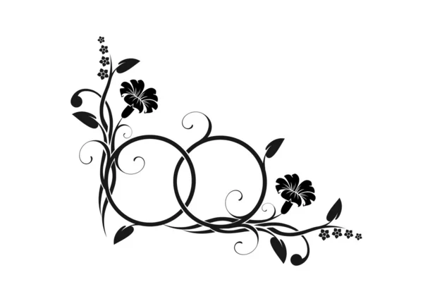 Ringen met bloemen decor — Stockvector