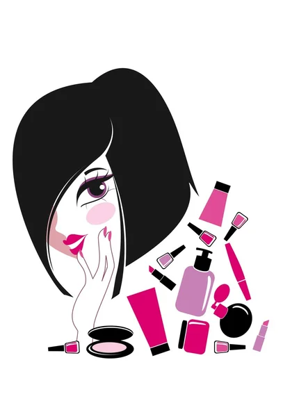 Dívka s make-upem — Stockový vektor