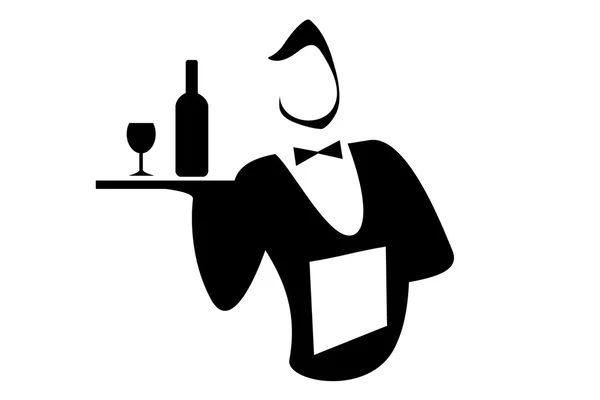 Waiter  isolated on a white background — Stock Vector