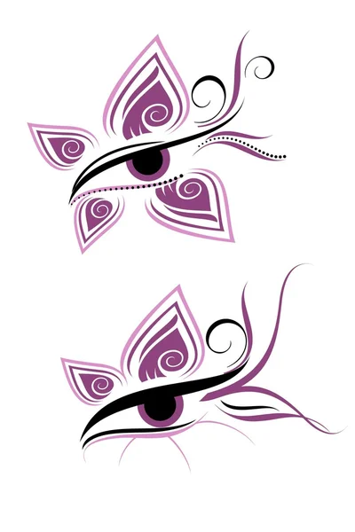 Abstract eye with the  eyelashes — Stock Vector