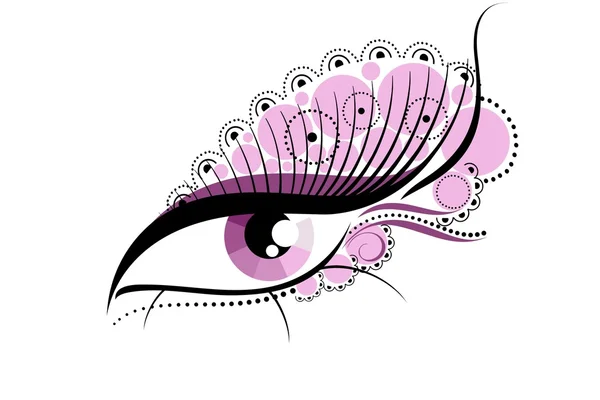 One abstract eye with the  eyelashes — Stock Vector