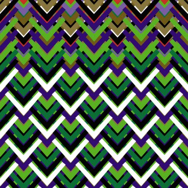 Zigzag geometrik eşkenar dörtgen, pürüzsüz yeşil ve beyaz Afrika deseni