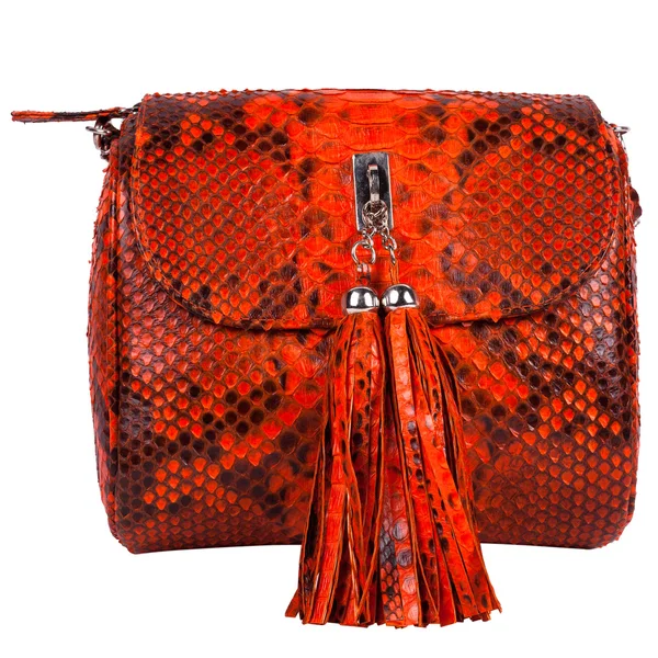 Bolso de mano hecho a mano de piel de serpiente exótica moda bolso — Foto de Stock