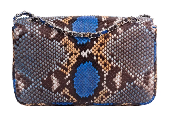 Bolso de mano hecho a mano de piel de serpiente exótica moda bolso — Foto de Stock