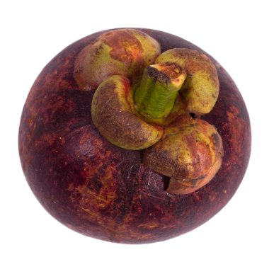 Beyaz bir arka plan üzerinde izole tropikal meyve mangosteen