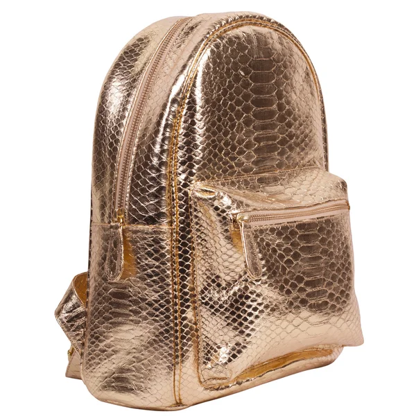 Рюкзак ручной работы из экзотической змеиной кожи (питон), изолированный на белом фоне — стоковое фото