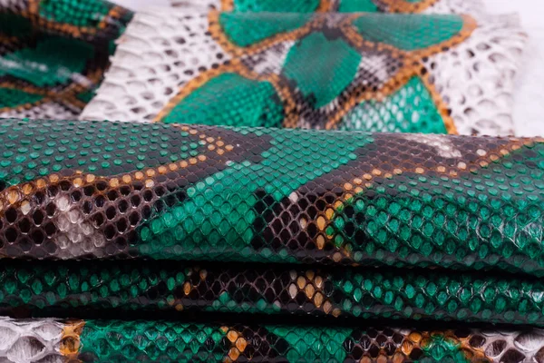 Python Schlangenleder Hintergrund, Schlangenhaut, Textur, Tier, Reptil — Stockfoto