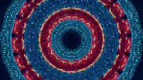 Abstracte caleidoscoop hypnotische achtergrond. Gefilmd op rockconcert. — Stockvideo