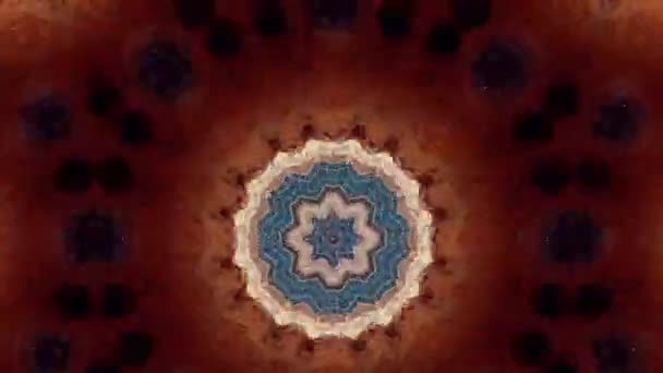 Mandala hipnótico fondo abstracto. Caleidoscopio geométrico de fondo. Filmado en concierto. — Vídeo de stock