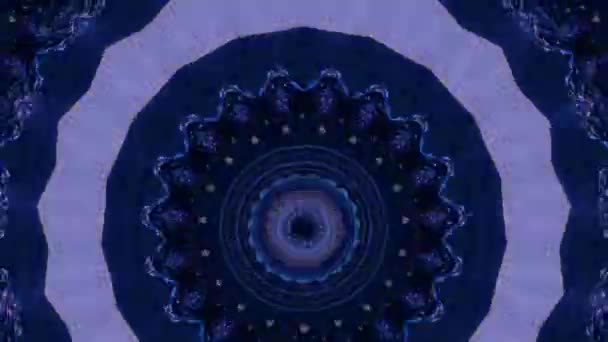 マンダラ催眠抽象的な背景。幾何学的万華鏡の背景。コンサートで撮影. — ストック動画