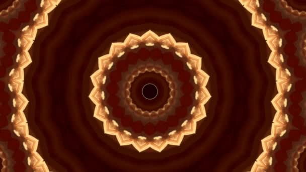 Goldene Mandala hypnotischen abstrakten Hintergrund. Geometrisches Kaleidoskop. — Stockvideo