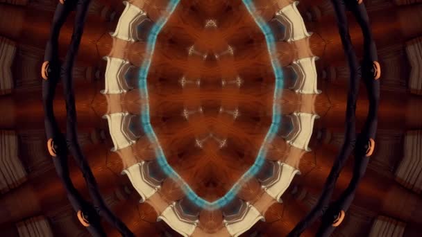 Golden Mandala hypnotisk abstrakt bakgrund. Geometriskt kalejdoskop bakgrund. — Stockvideo