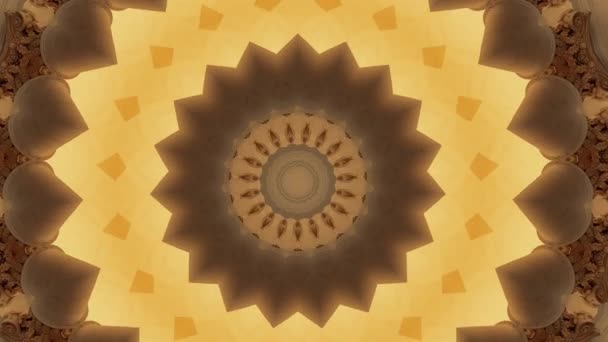 Mandala d'oro ipnotico sfondo astratto. Caleidoscopio geometrico sfondo. — Video Stock