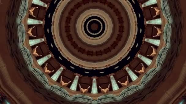 Goldene Mandala hypnotischen abstrakten Hintergrund. Geometrisches Kaleidoskop. — Stockvideo