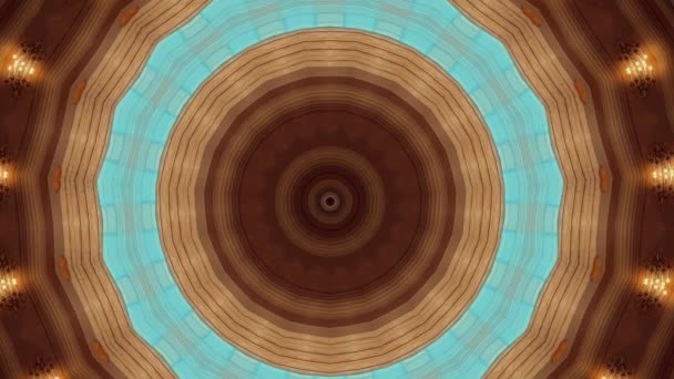 Złota mandala hipnotyczne abstrakcyjne tło. Tło kalejdoskopu geometrycznego. — Wideo stockowe