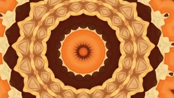 Gouden mandala hypnotische abstracte achtergrond. Geometrische caleidoscoop achtergrond. — Stockvideo