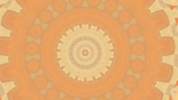 Золотая мандала гипнотический абстрактный фон. Геометрический калейдоскоп. — стоковое видео