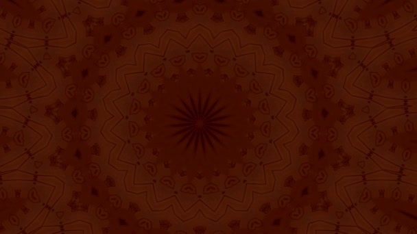 ゴールデンマンダラ催眠抽象的な背景。幾何学的万華鏡の背景. — ストック動画