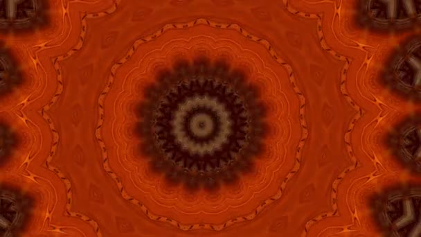 Golden mandala hypnotic abstract background. Geometric kaleidoscope background. — Stock Video