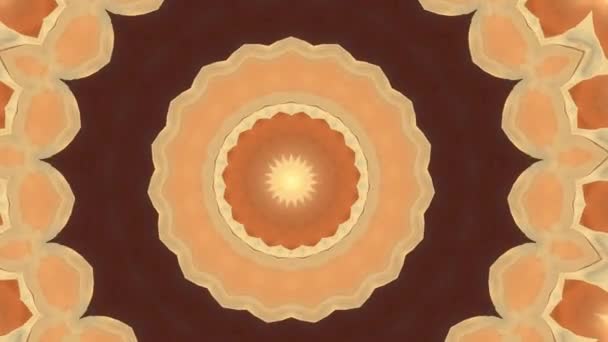 Golden mandala hypnotic abstract background. Geometric kaleidoscope background. — Stock Video