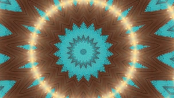 Zlaté mandalské hypnotické abstraktní pozadí. Geometrické kaleidoskopické pozadí. — Stock video