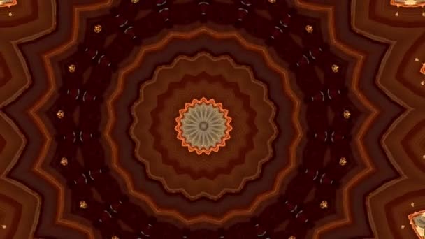 Golden Mandala hypnotisk abstrakt bakgrund. Geometriskt kalejdoskop bakgrund. — Stockvideo