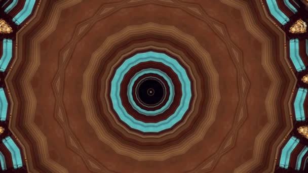 Goldene Mandala hypnotischen abstrakten Hintergrund. Geometrisches Kaleidoskop. — Stockvideo