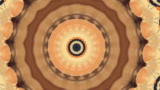 Mandala dourada fundo abstrato hipnótico. Fundo geométrico do caleidoscópio. — Vídeo de Stock