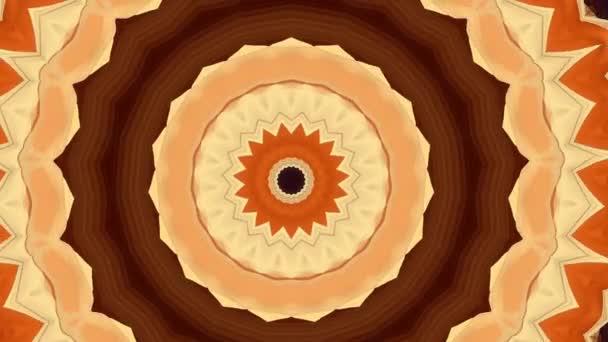 Gouden mandala hypnotische abstracte achtergrond. Geometrische caleidoscoop achtergrond. — Stockvideo